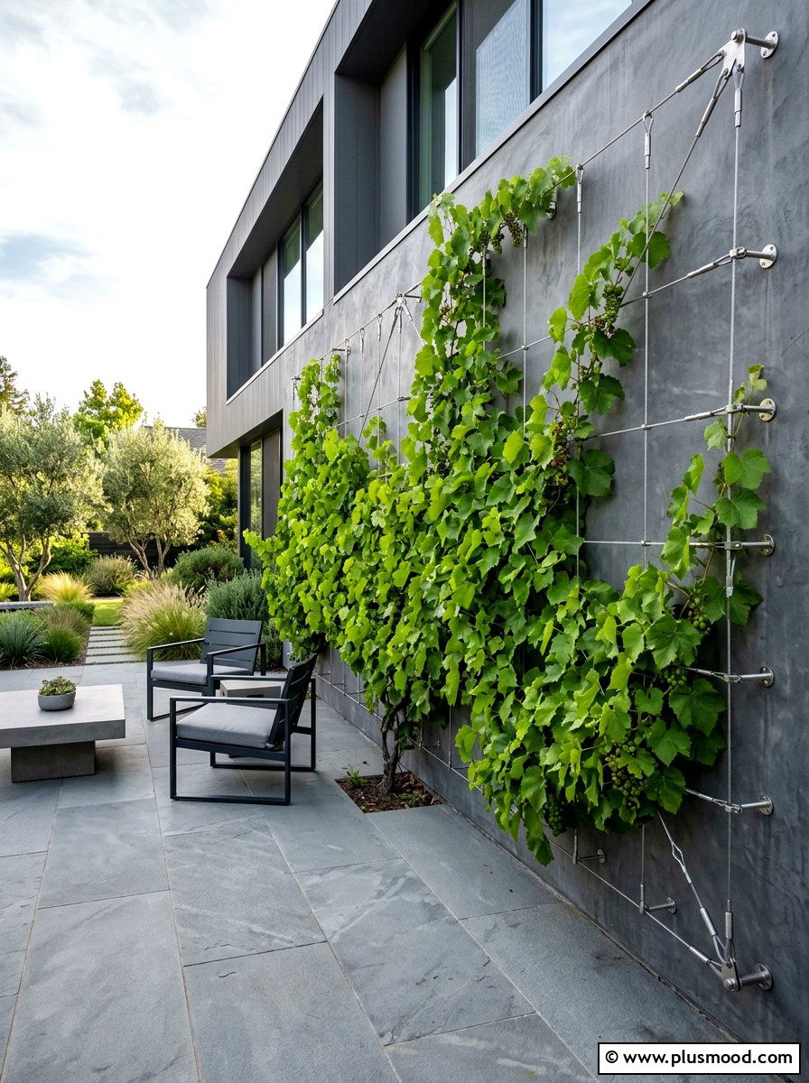 Wire Wall Trellis - 25 small backyard ideas with trellis