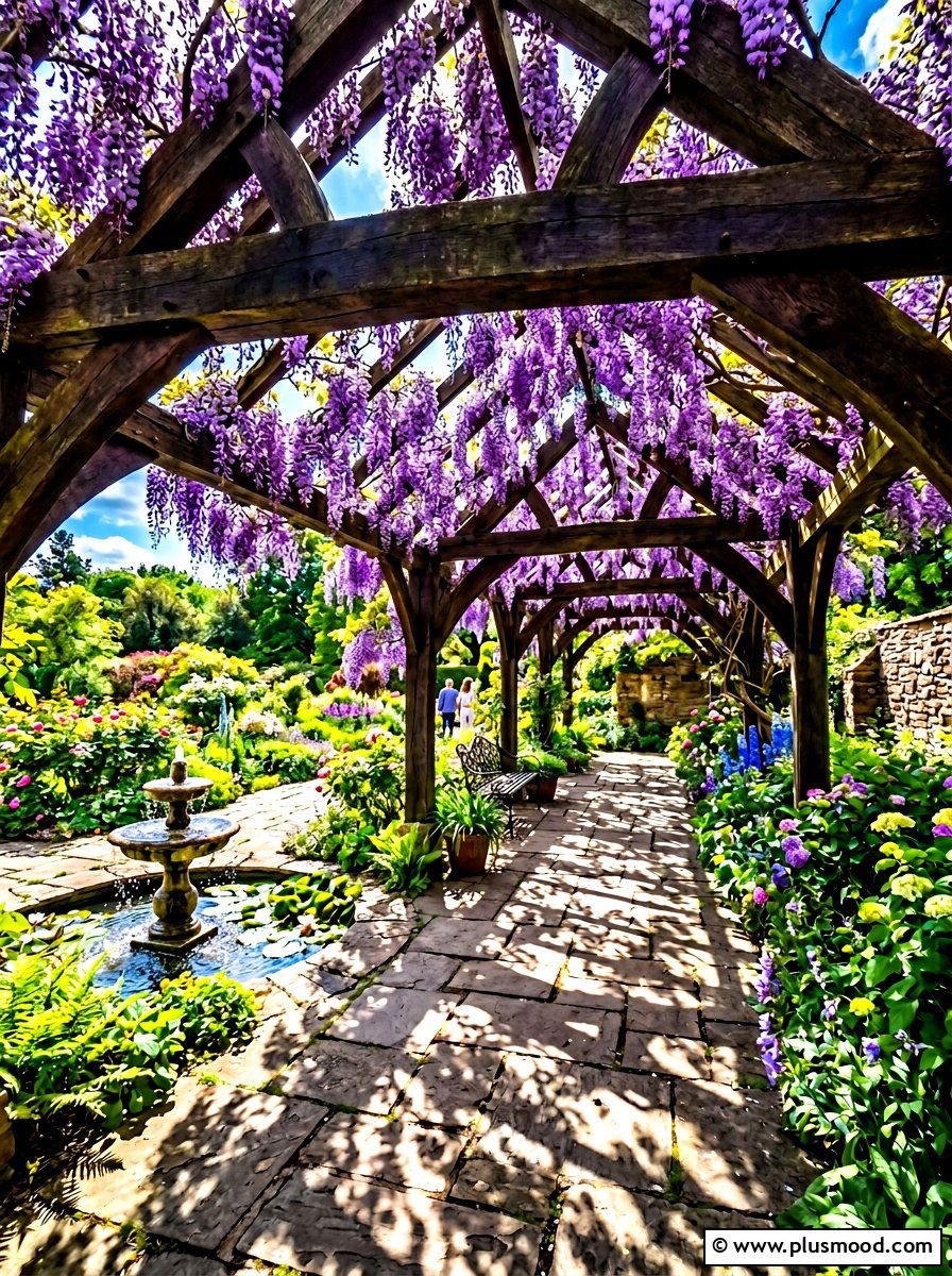 Wisteria Covered Pergola - 25 summer patio pergola ideas