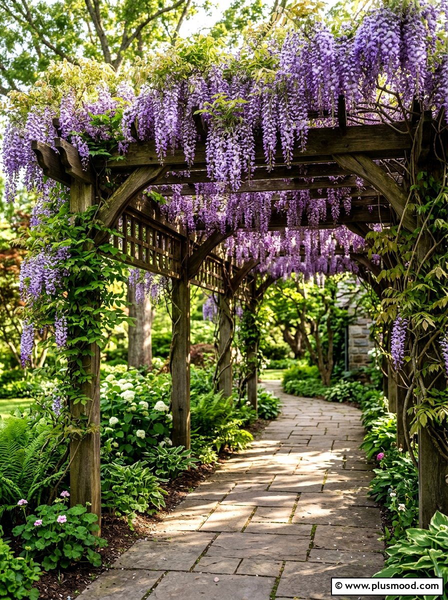 Wisteria Covered Pergola - 25 summer English garden ideas