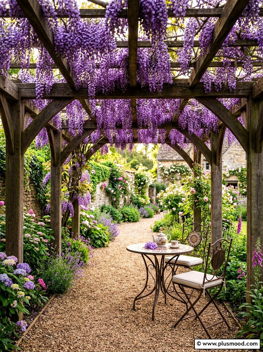 Wisteria Vine Pergola - 25 summer backyard pergola ideas