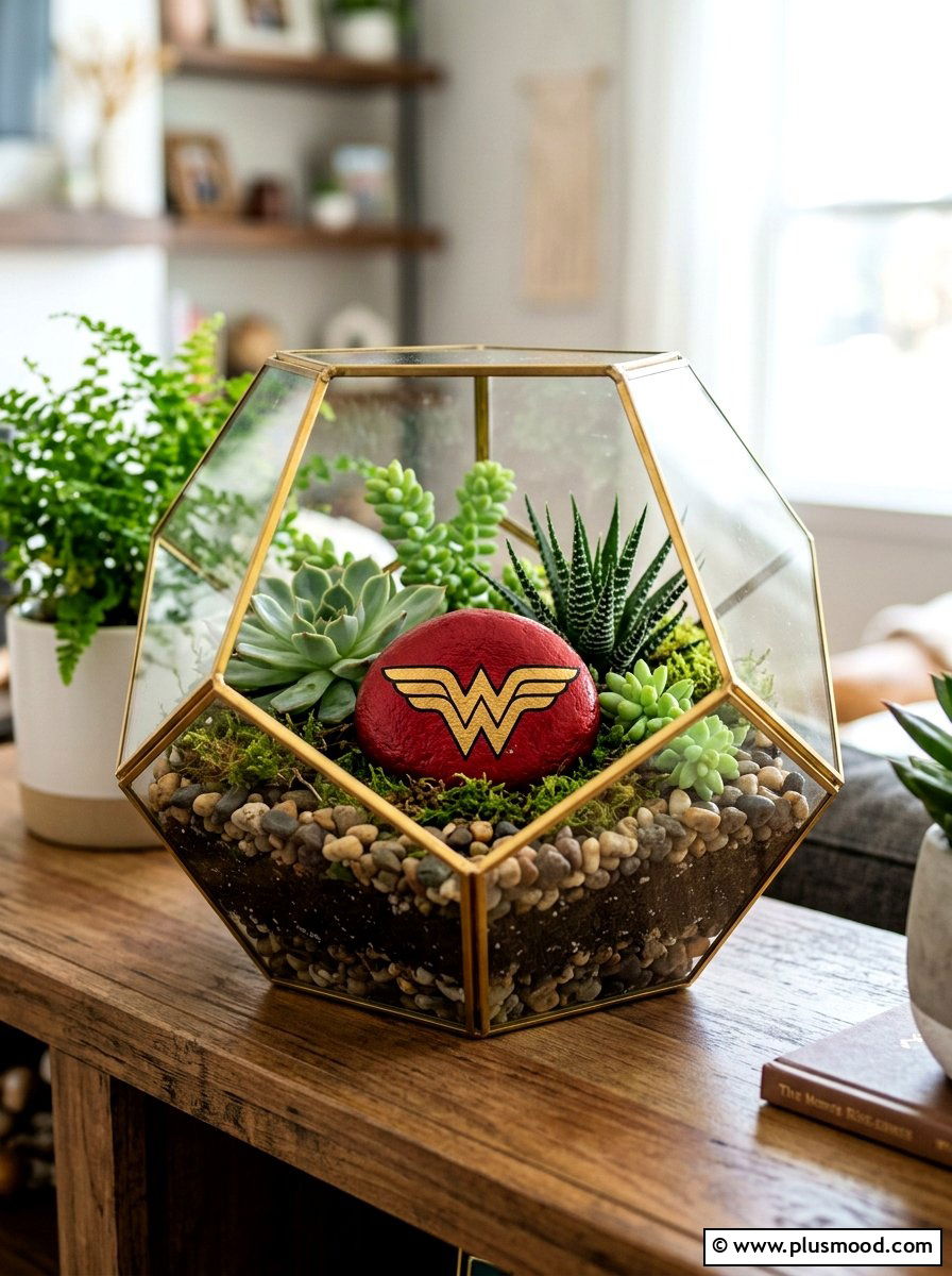 Wonder Woman Logo - 25 painted rock ideas with superhero theme