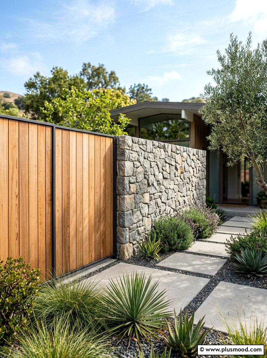 Wood And Stone Combo Wall - 25 pool landscaping ideas with stone walls