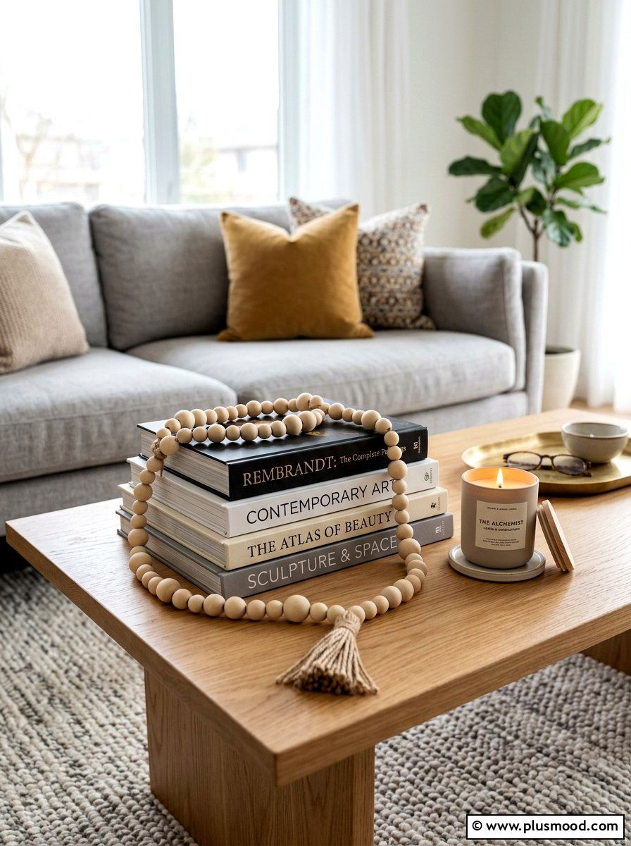Wood Bead Garland - 25 summer boho home decor ideas