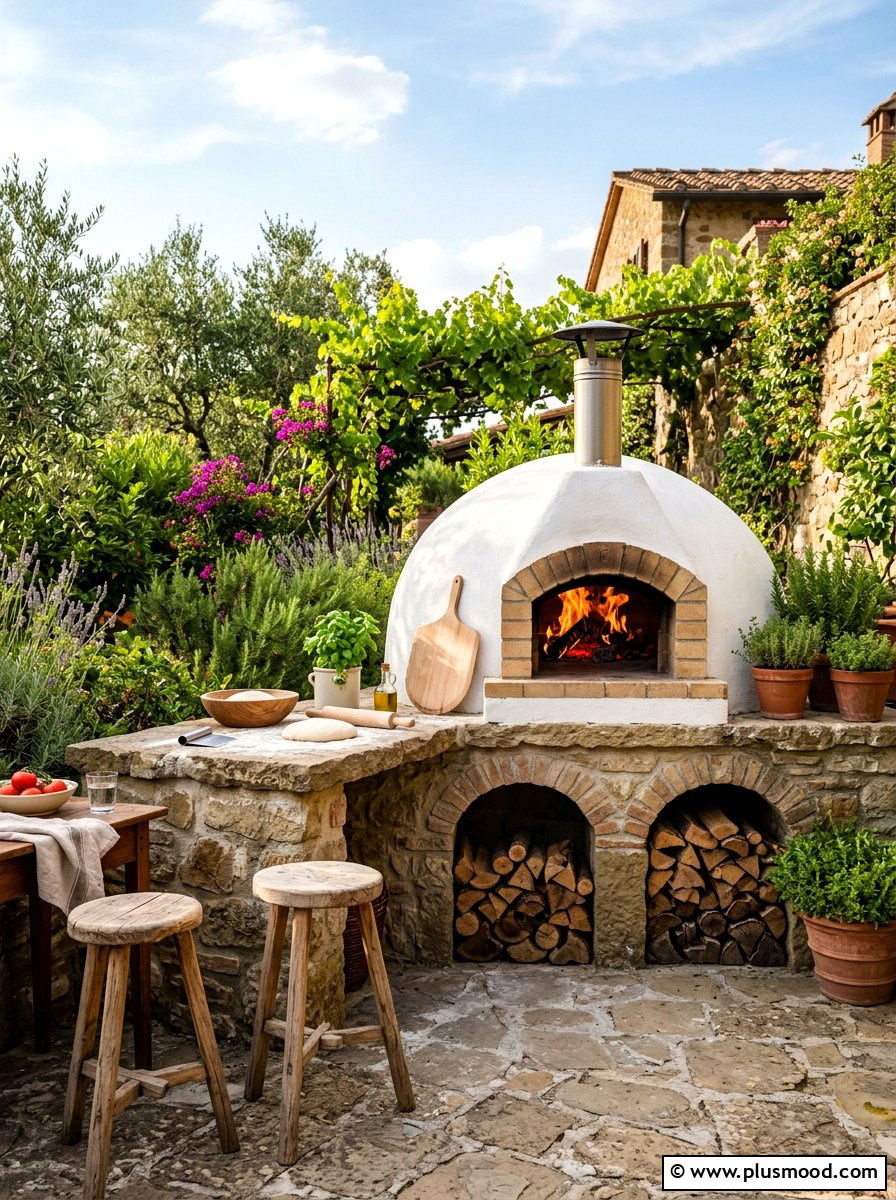 Wood Burning Pizza Oven Kitchen - 25 summer backyard outdoor kitchen ideas