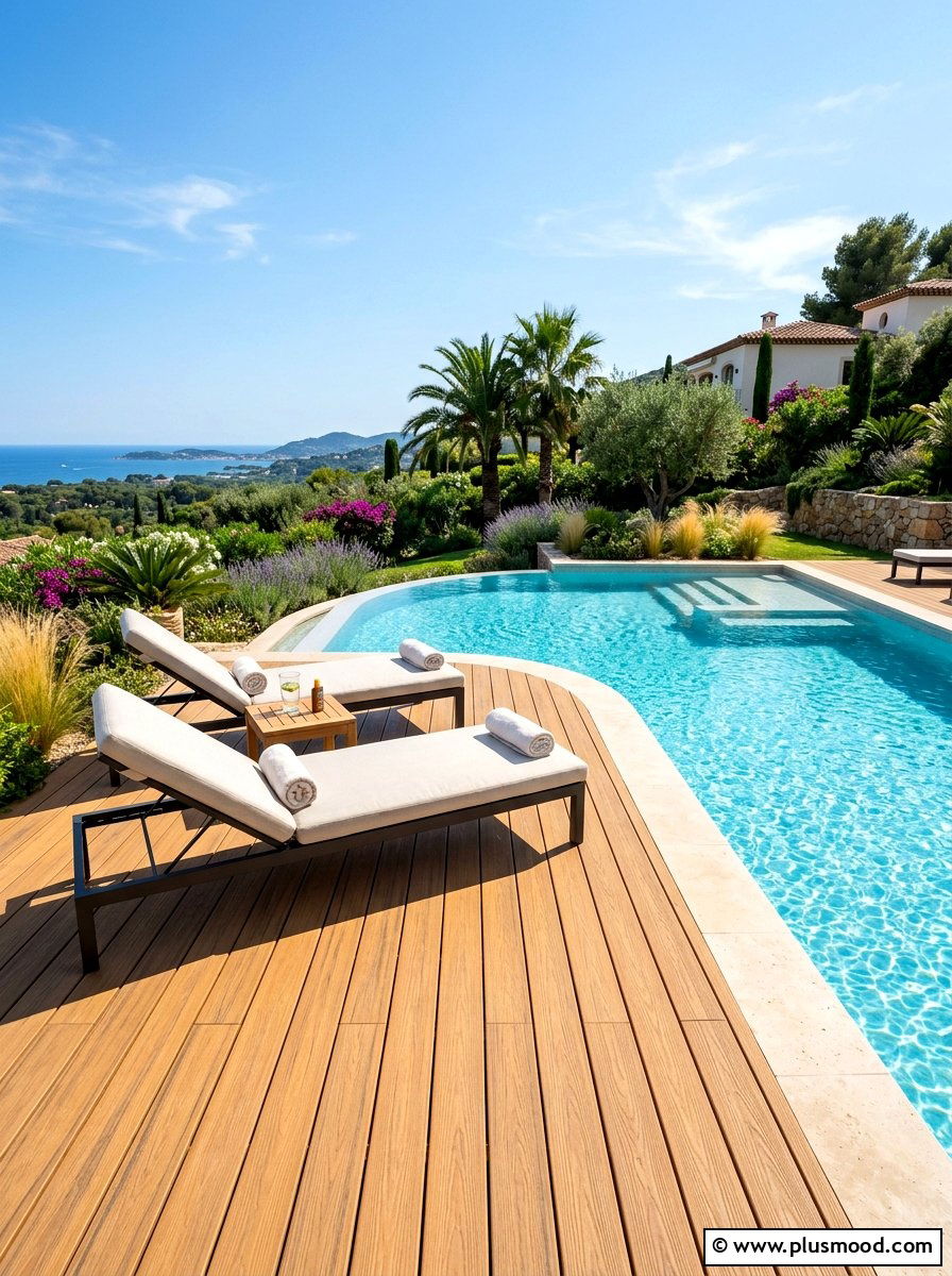 Wood Deck Pool - 25 pool landscaping ideas for narrow yards