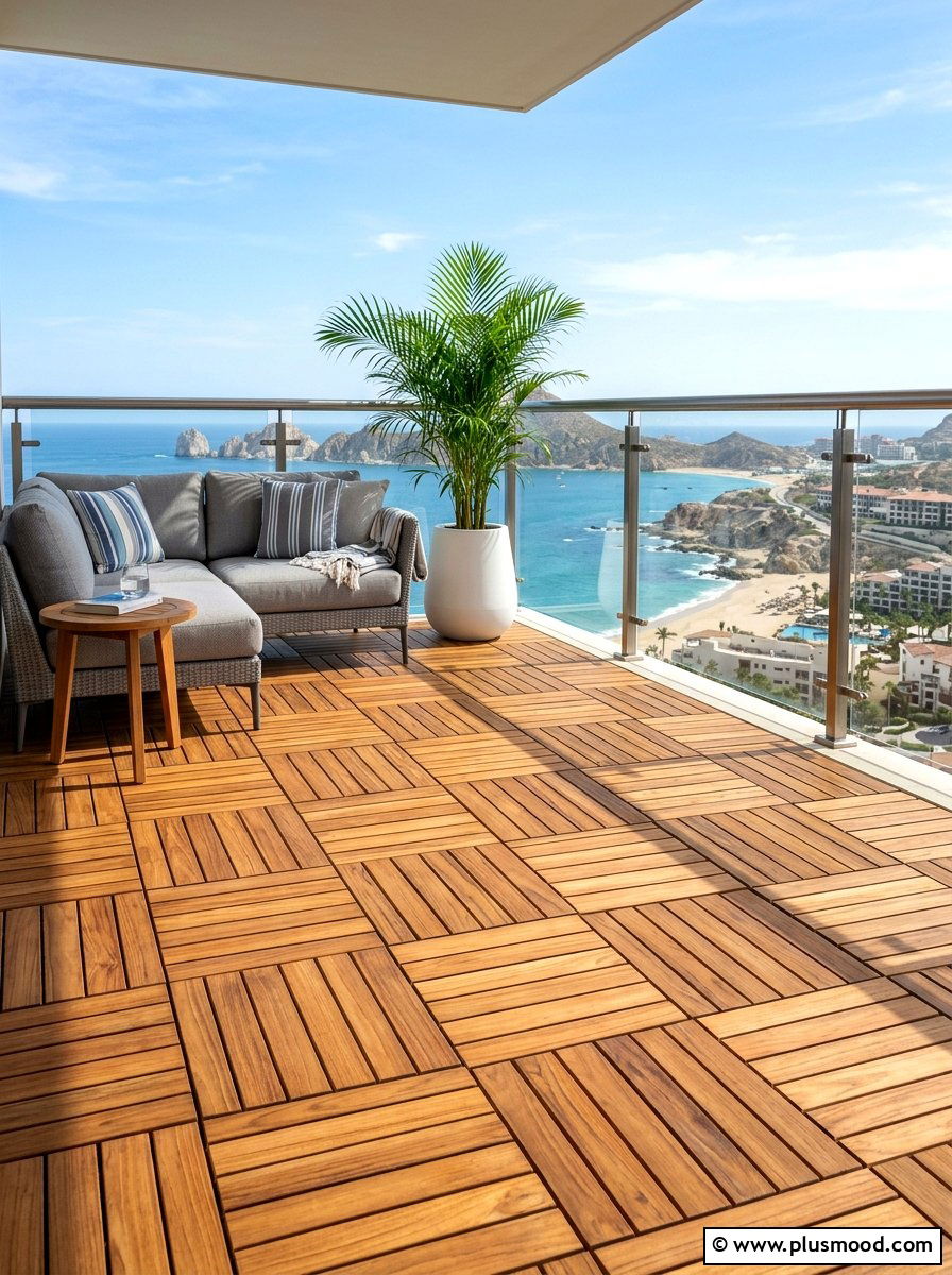Wood Deck Tiles - 25 summer condo balcony ideas