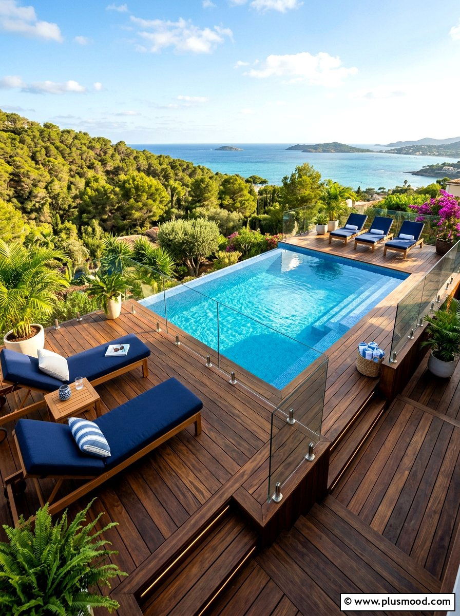 Wood Decked Pool Area - 25 summer pool ideas