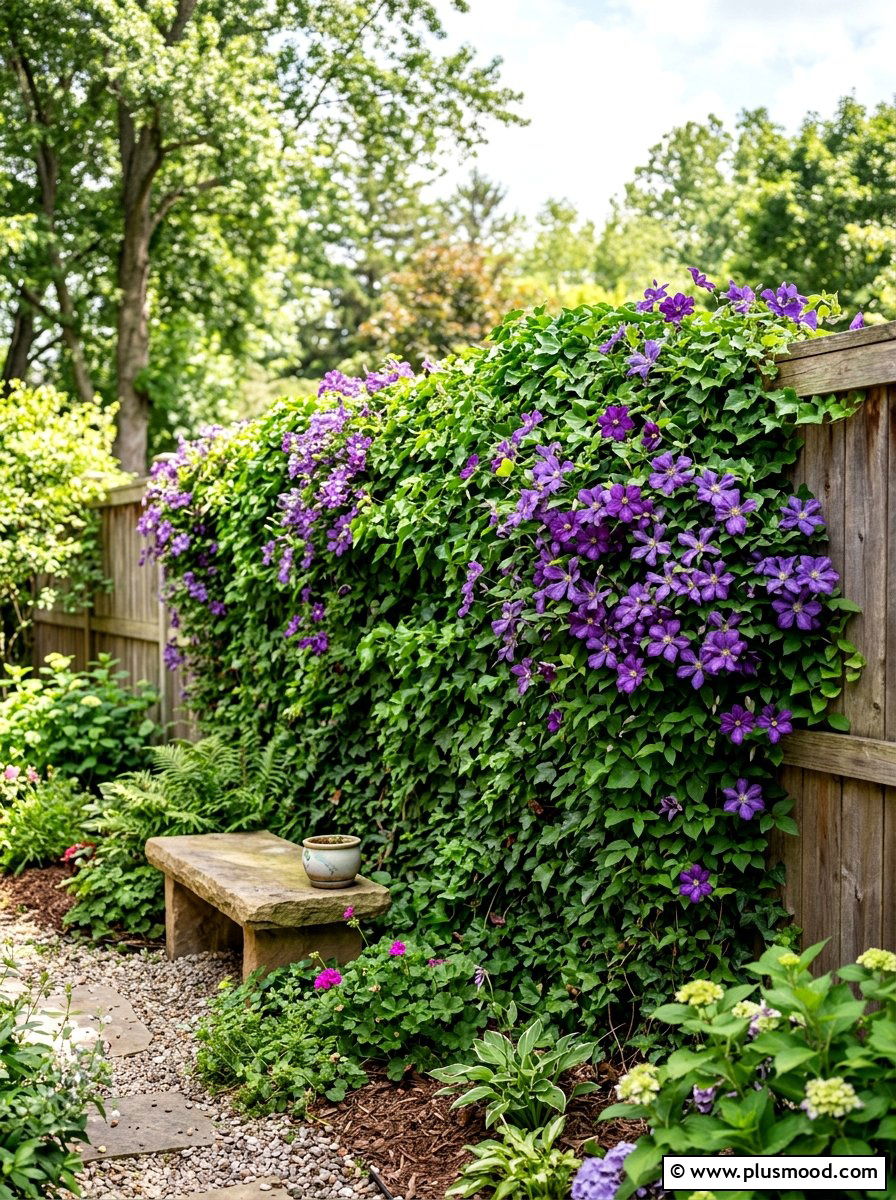 Wood Fence Climbing Plants - 25 small backyard ideas with wood fence
