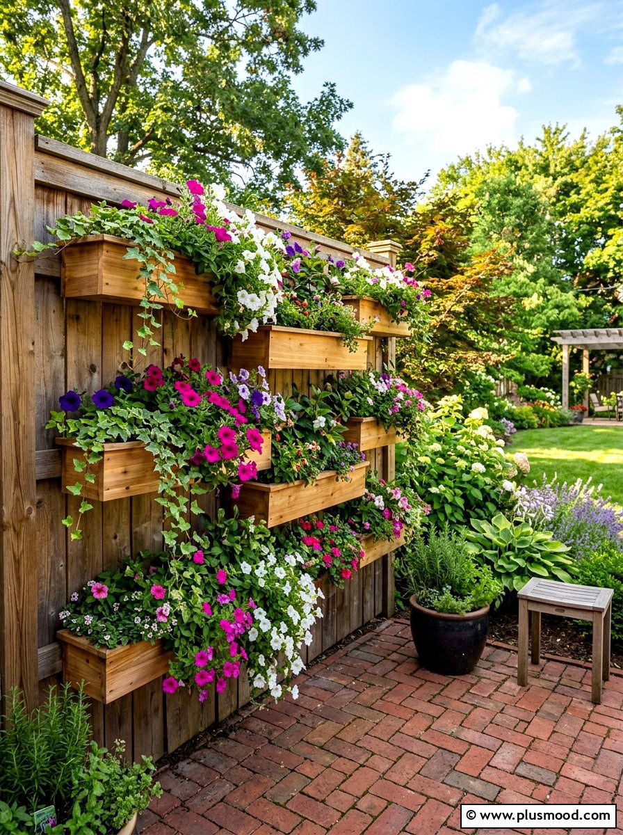 Wood Fence Planter Boxes - 25 small backyard ideas with wood fence