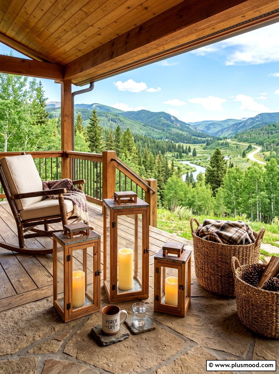 Wood Framed Box Lantern - 25 summer front porch lantern ideas