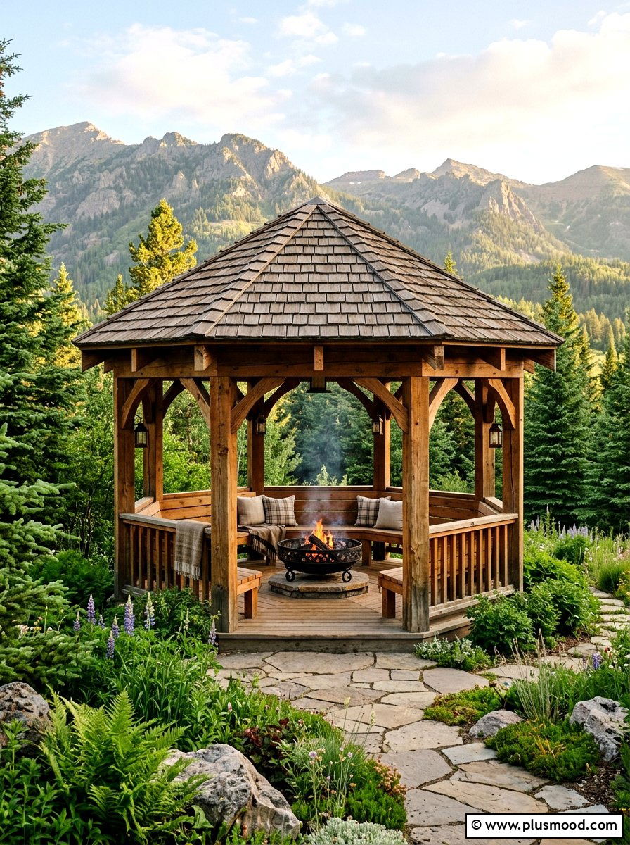Wood Gazebo - 25 small backyard ideas with shade
