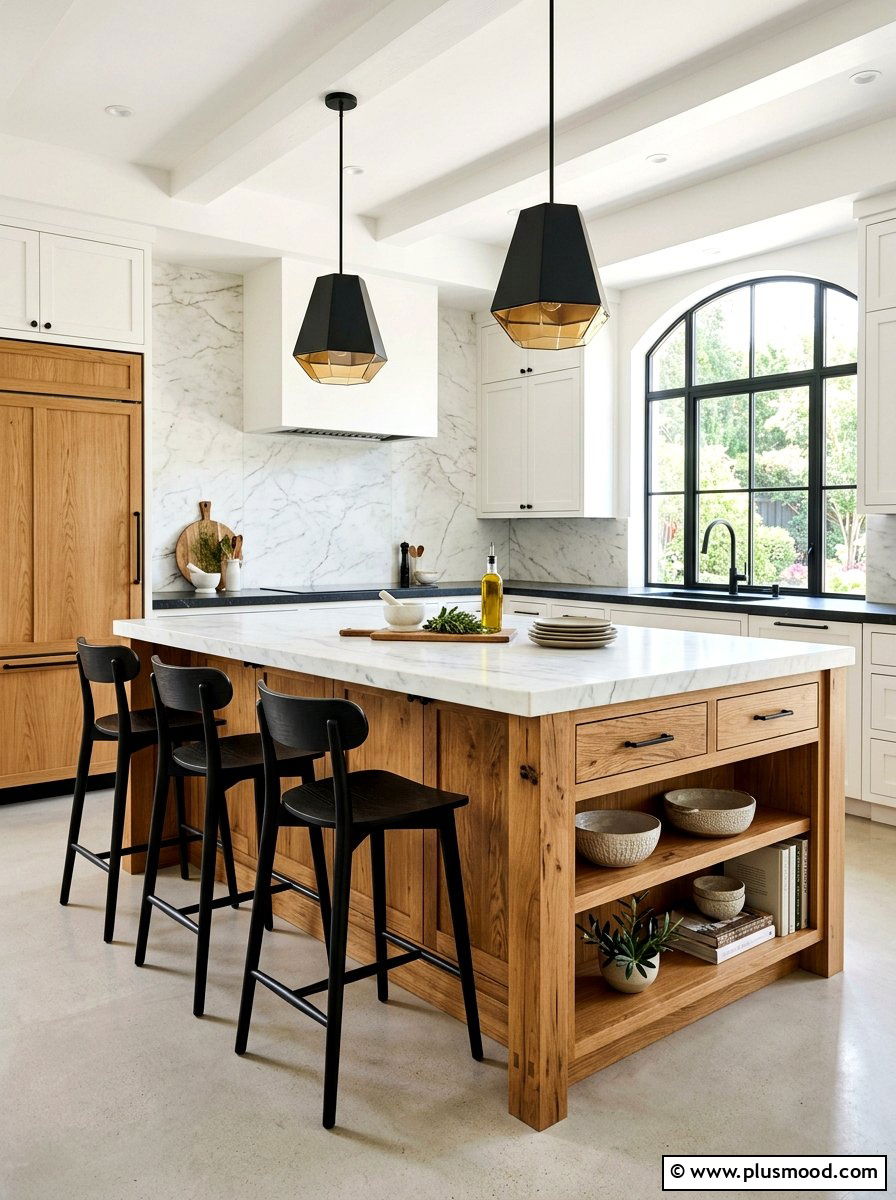 Wood Island - 25 summer kitchen refresh ideas