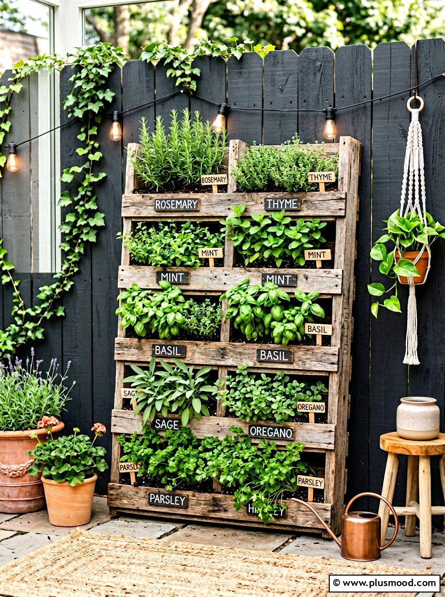 Wood Pallet Herb Garden - 25 summer kitchen garden ideas