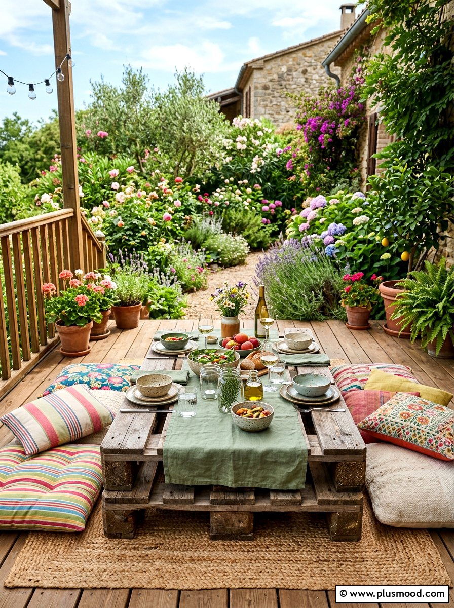 Wood Pallet Table - 25 summer boho outdoor party ideas