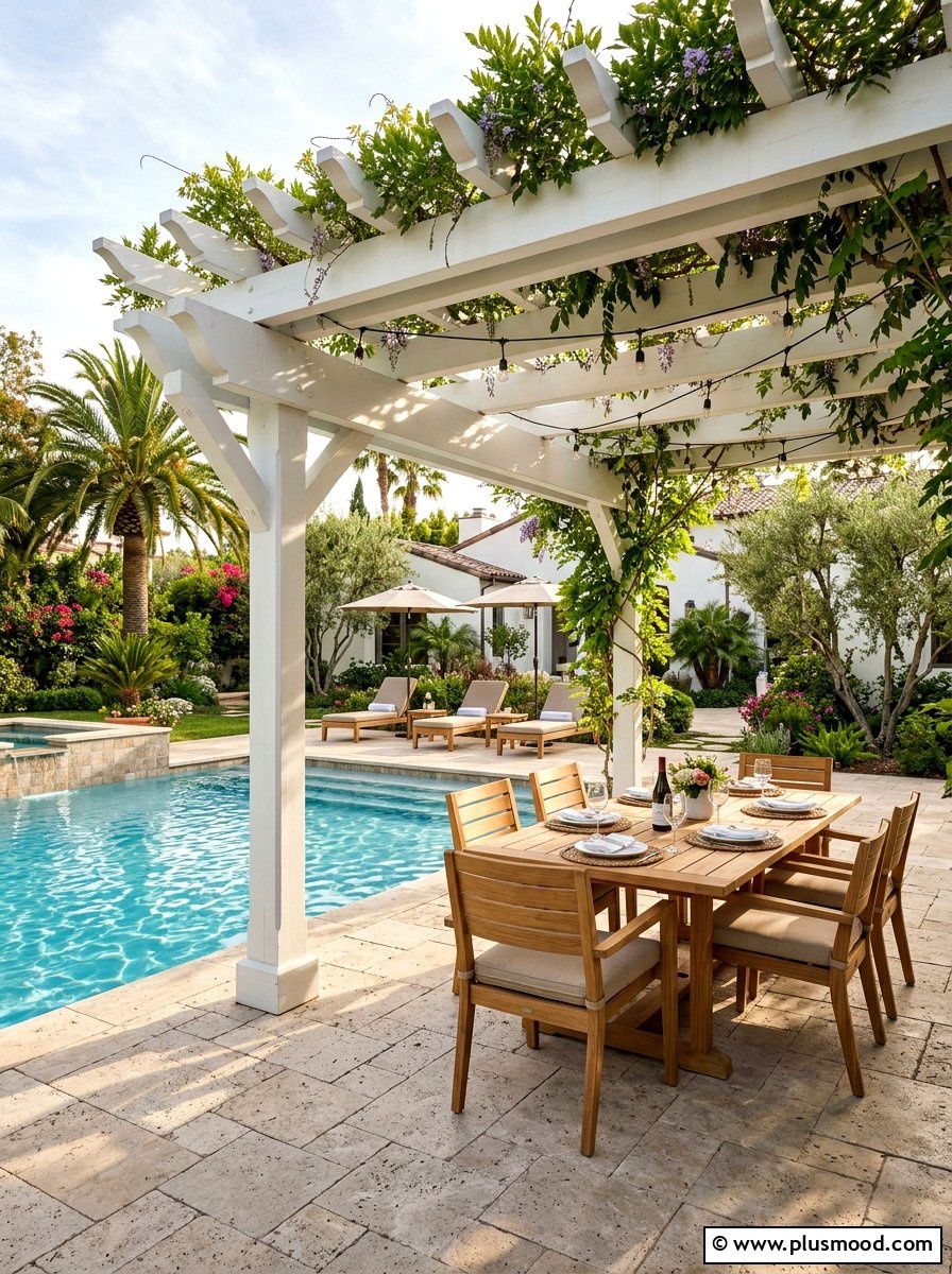 Wood Pergola Pool Deck - 25 pool landscaping ideas for beginners