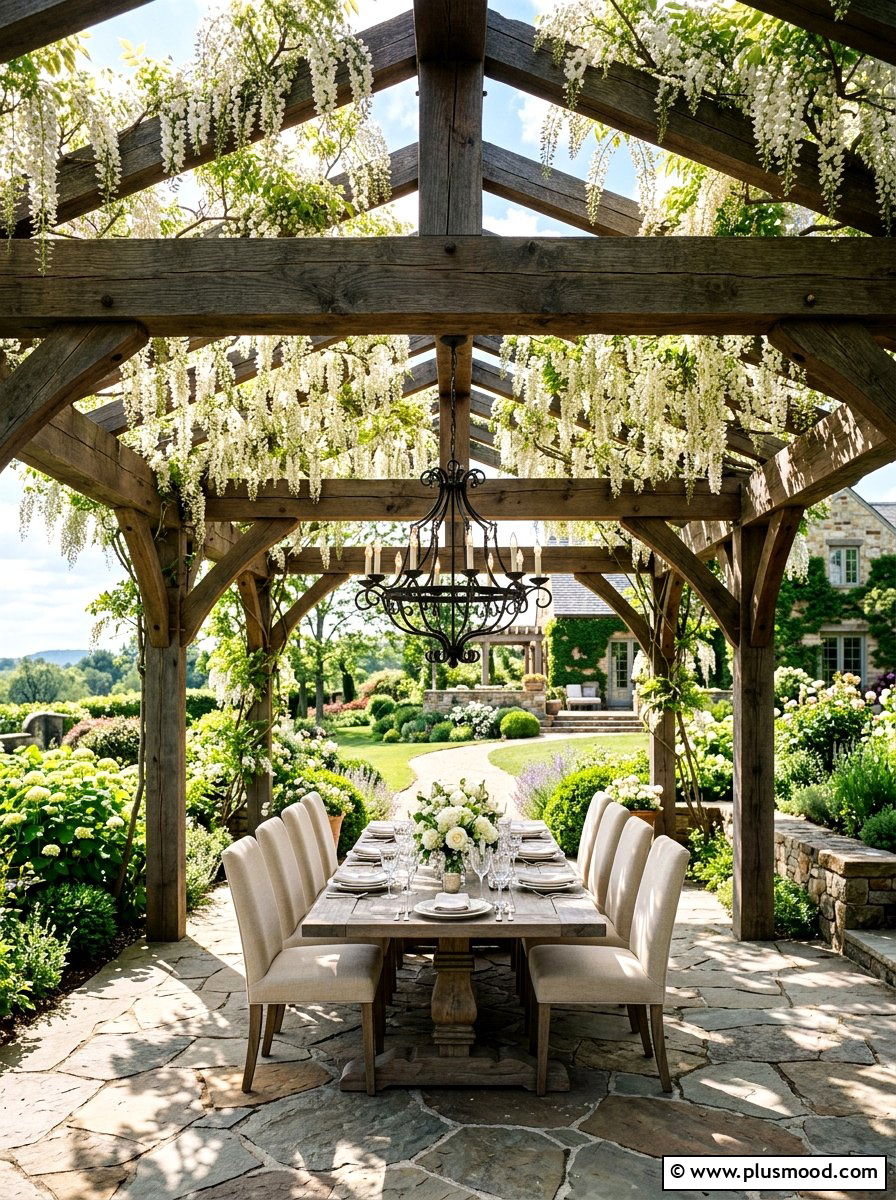 Wood Pergola Structure - 25 summer outdoor entertaining ideas