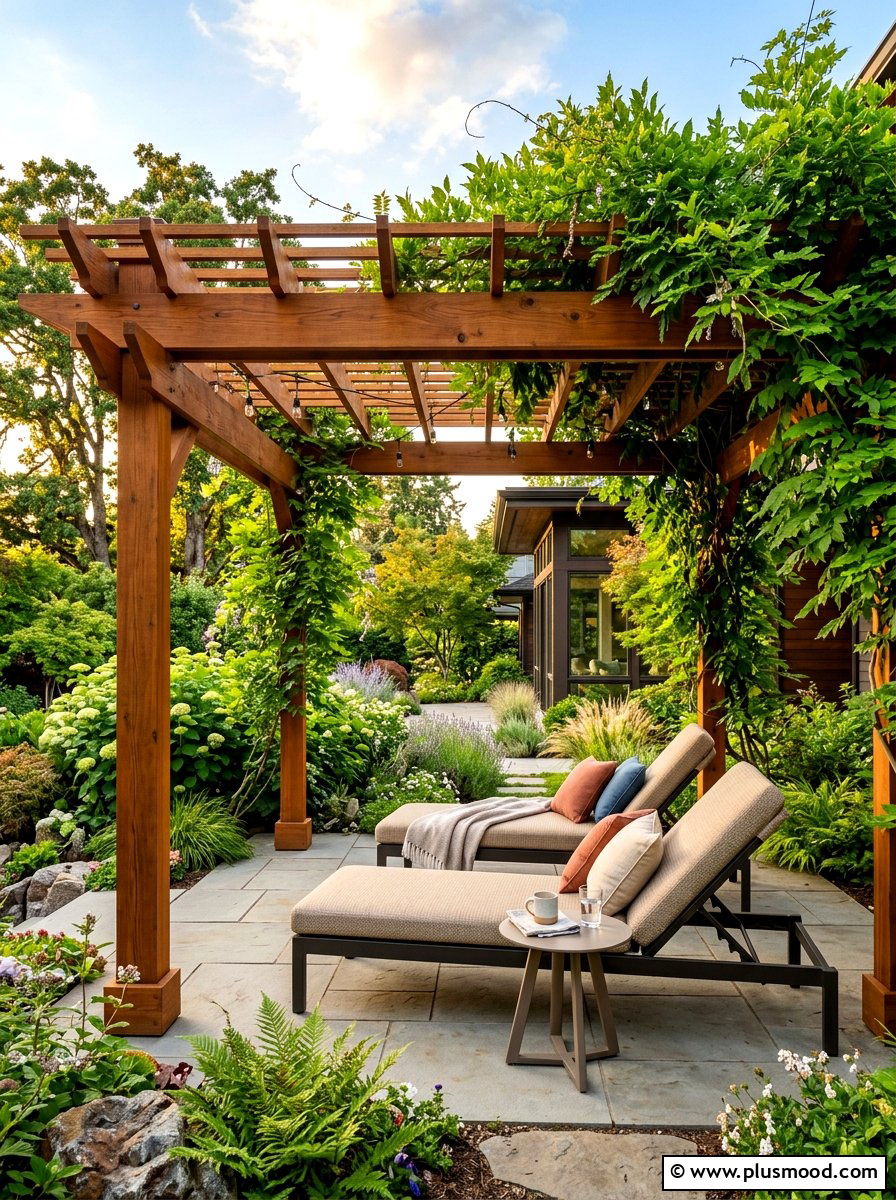 Wood Pergola - 25 summer backyard shade ideas