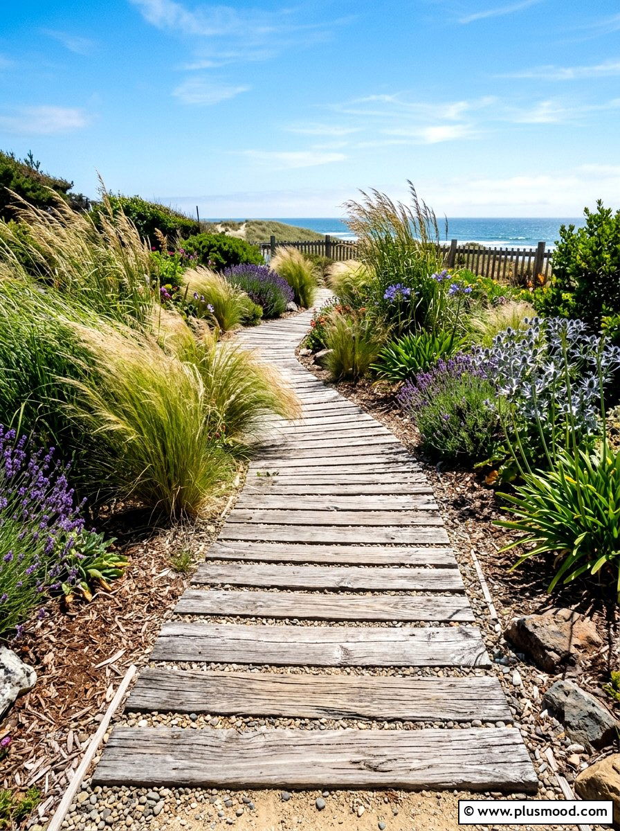 Wood Plank Garden Walkway - 25 summer walkway landscaping ideas