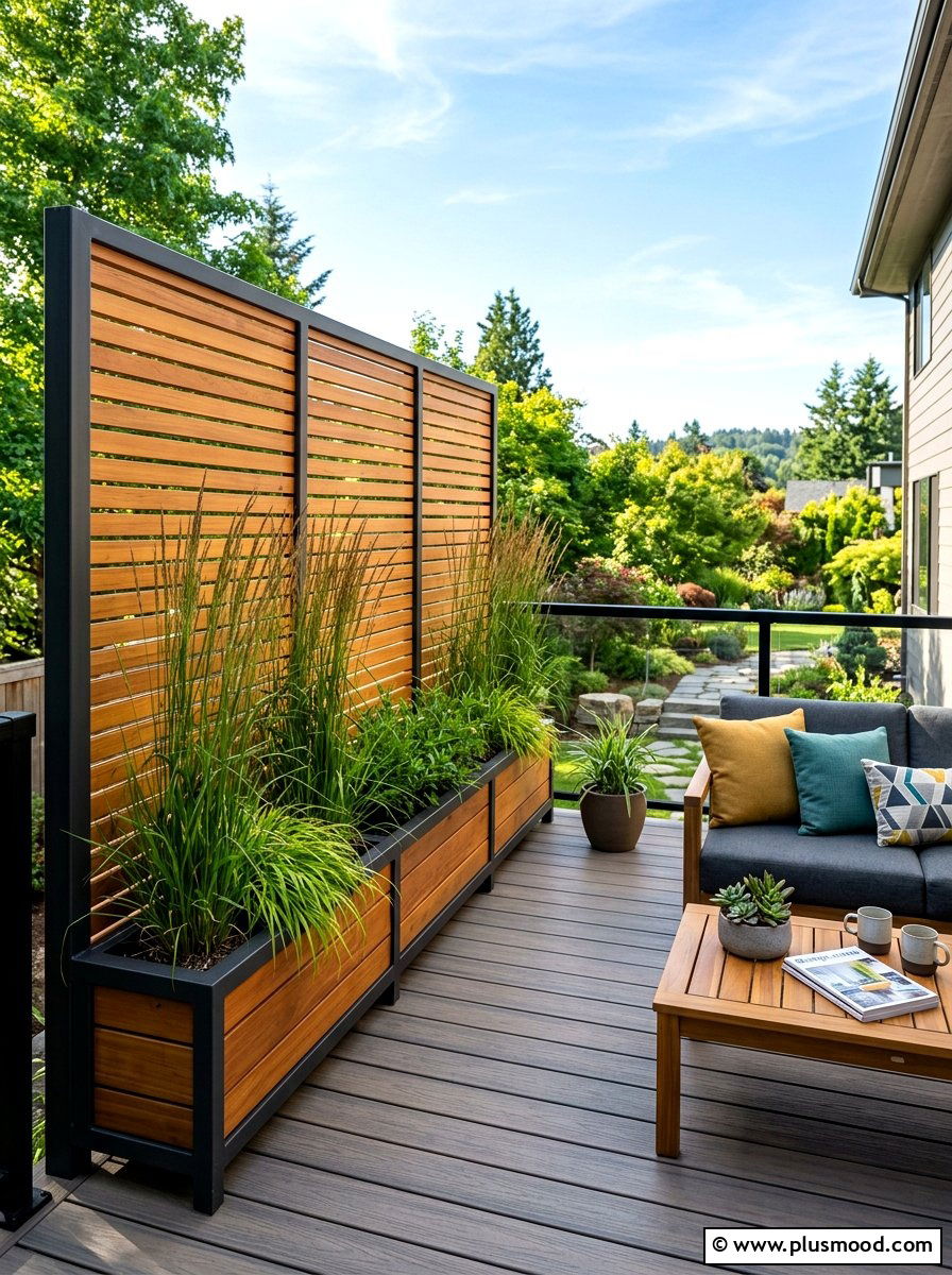 Wood Privacy Screen - 25 summer backyard decor ideas