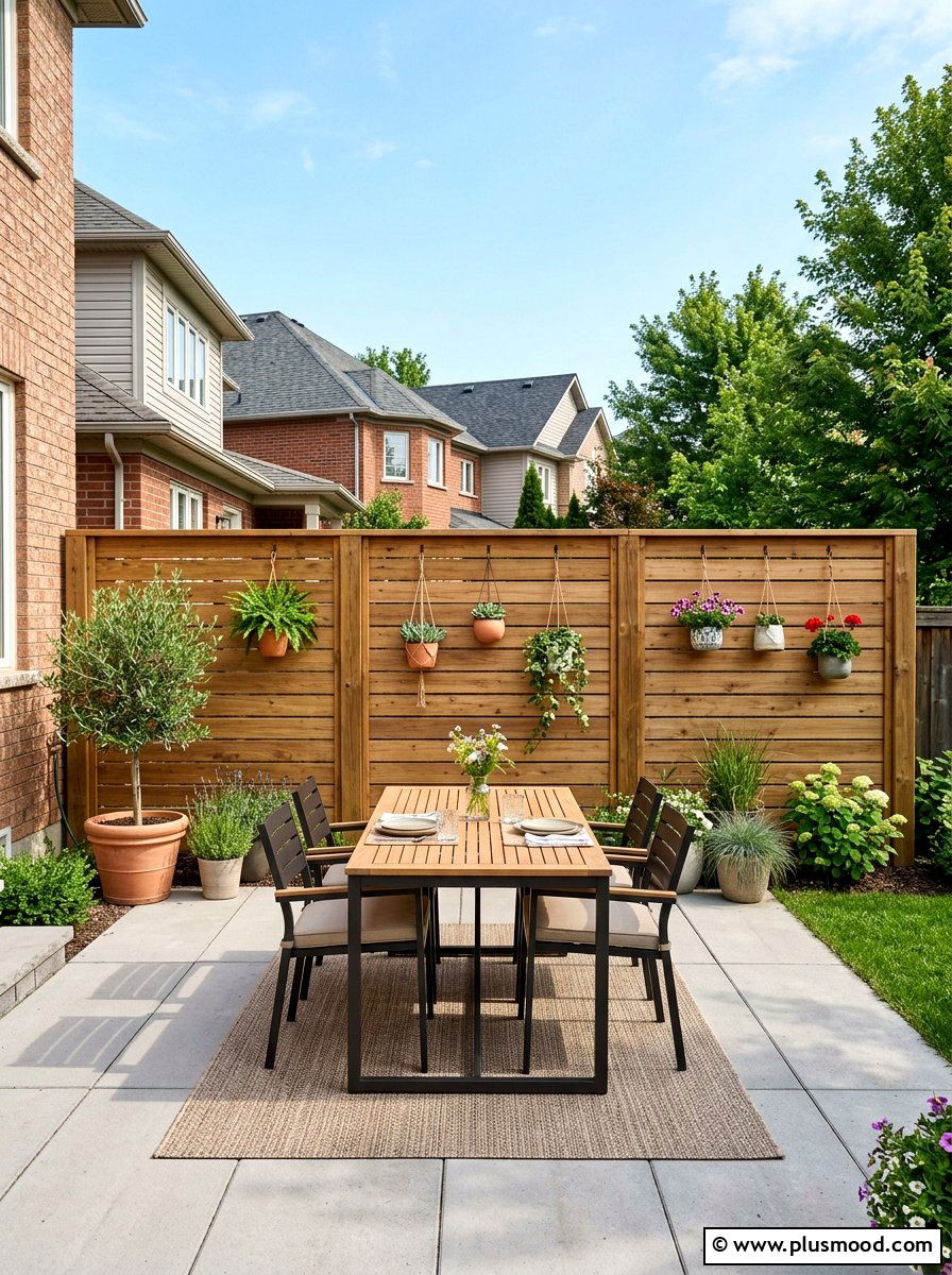 Wood Privacy Screen - 25 summer backyard ideas for small yards