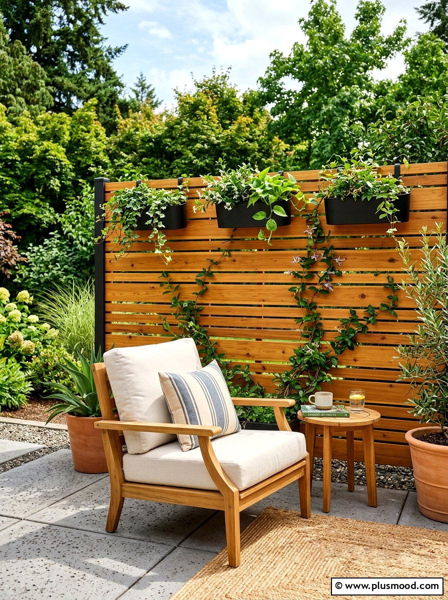 Wood Privacy Wall - 25 summer backyard cheap makeover ideas