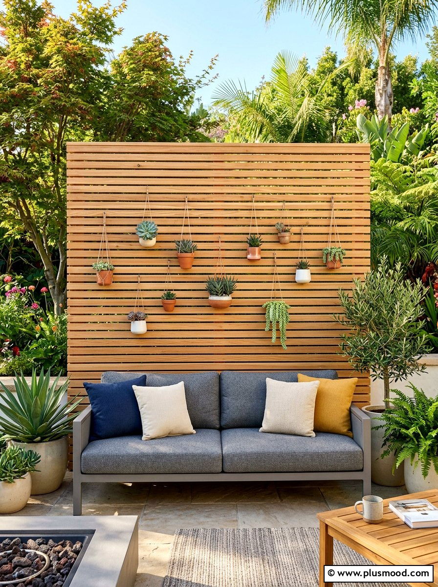 Wood Slat Wall - 25 summer small patio ideas