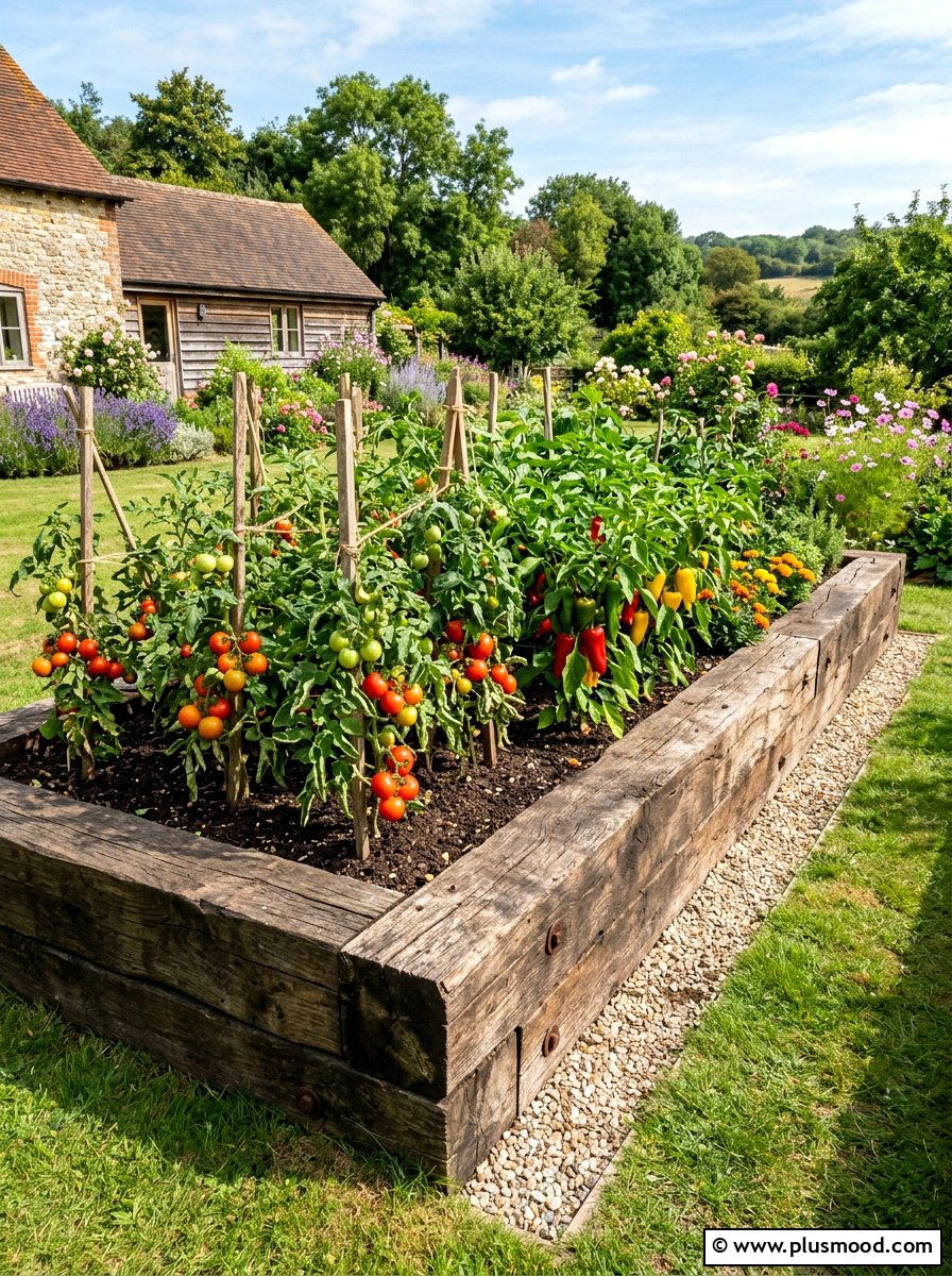 Wood Sleeper Border - 25 summer garden edging ideas