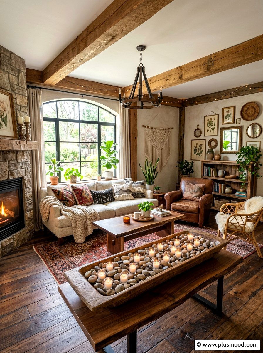 Wood Summer Centerpiece - 25 summer centerpiece ideas for living room