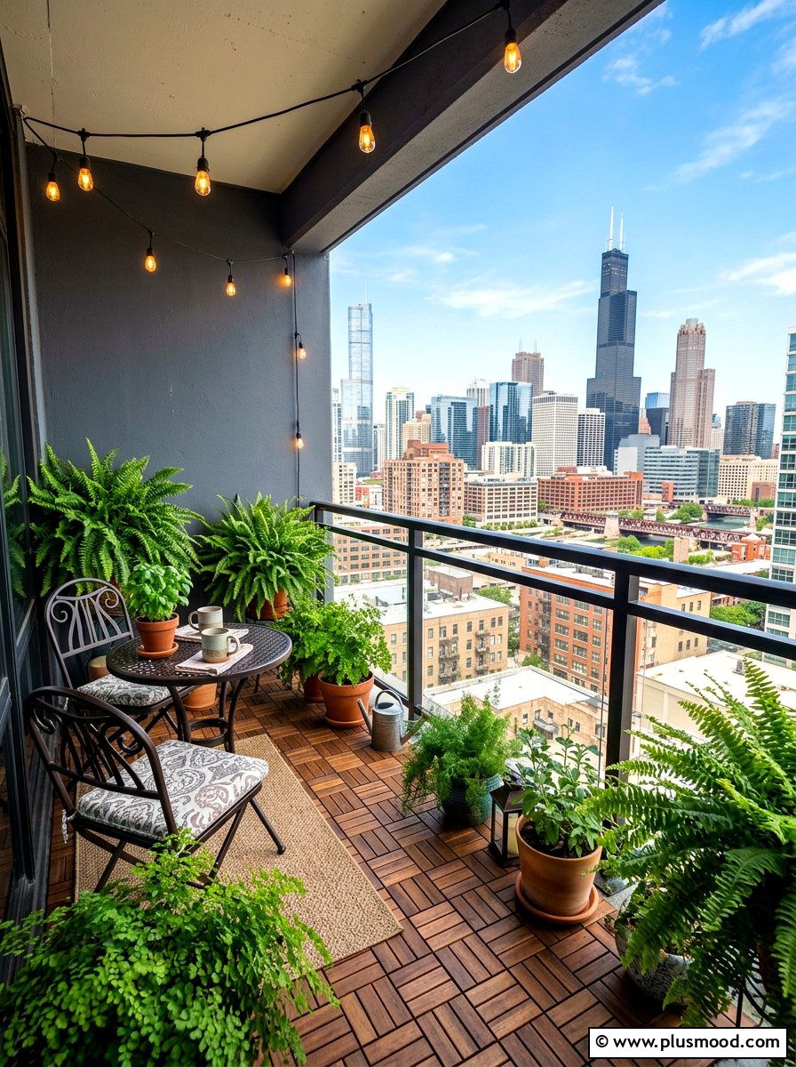 Wood deck tiles - 25 summer balcony floor decor ideas