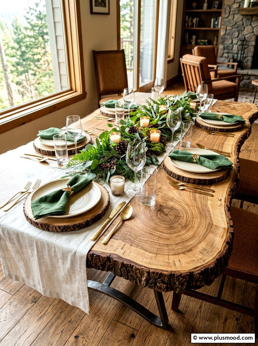 Wood slice table - 25 late summer party decor ideas