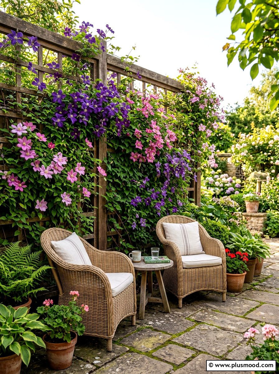 Wood trellis wall - 25 easy summer backyard makeover ideas