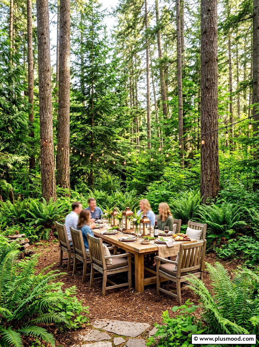 Wooded Backyard Dining - 25 summer backyard dining ideas
