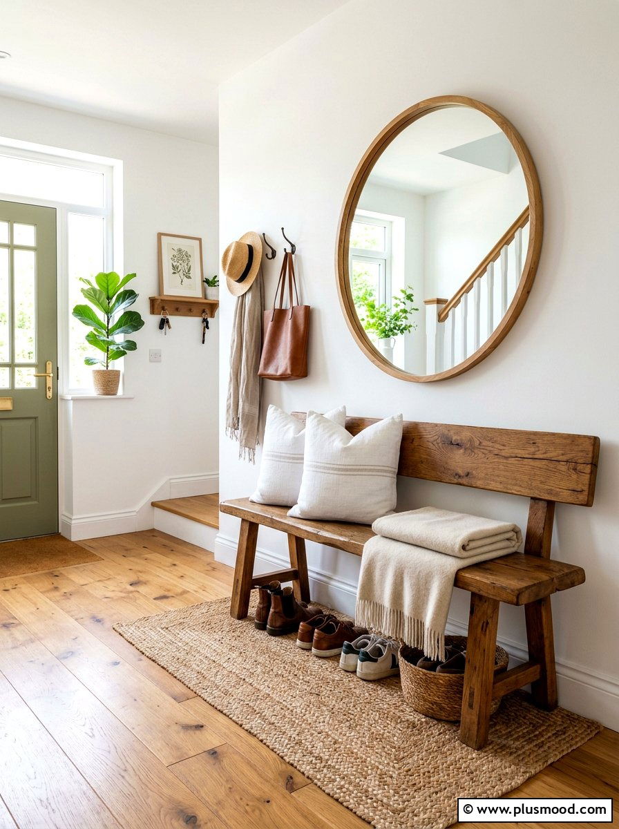 Wooden Bench Entryway