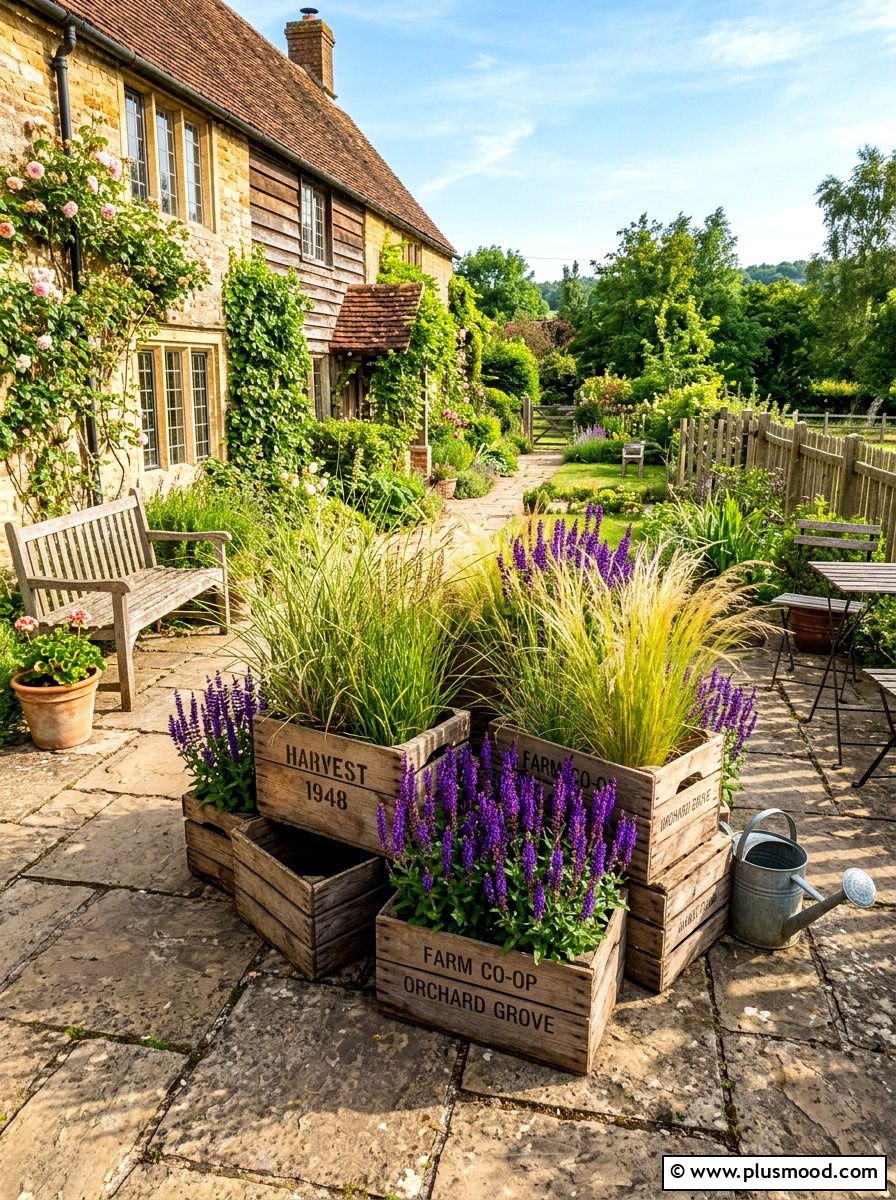 Wooden Crate Planter - 25 budget summer garden ideas