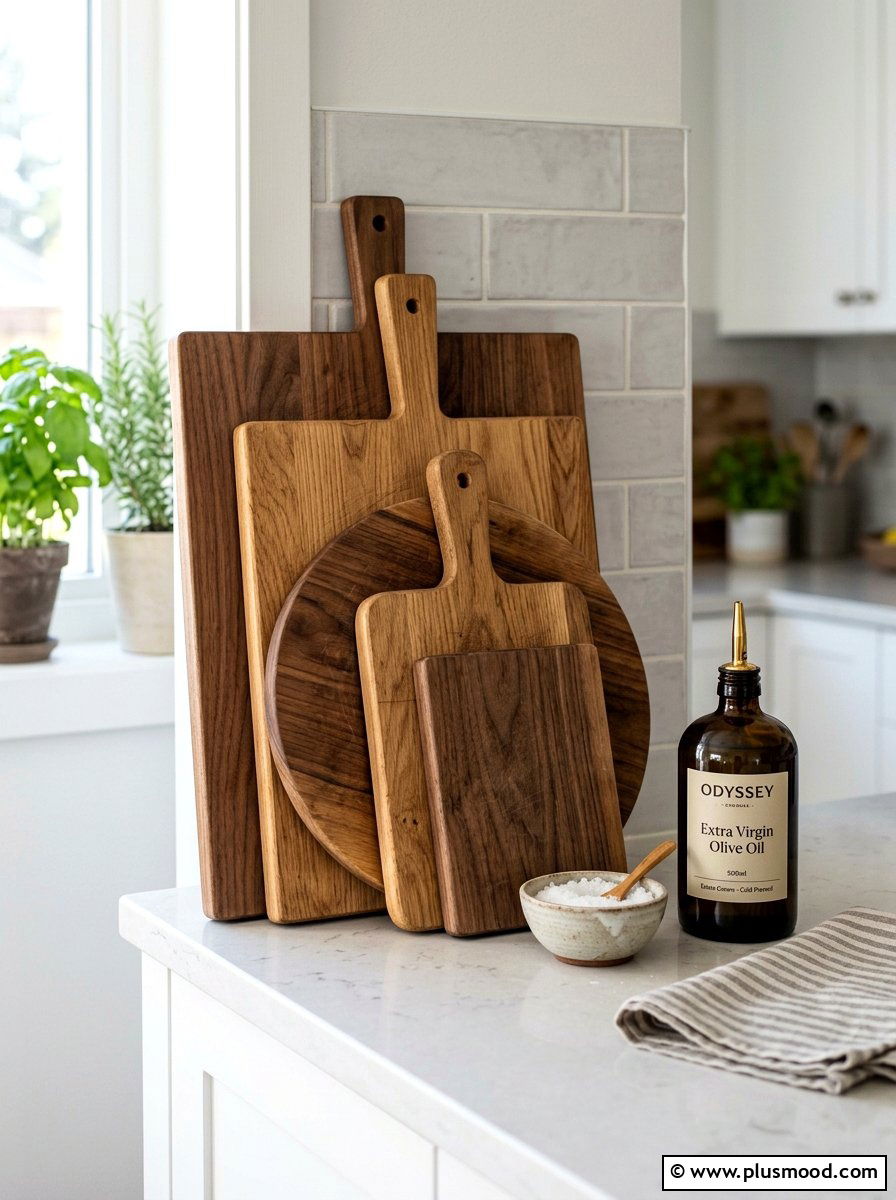 Wooden Cutting Board Layering - 25 late summer kitchen decor ideas