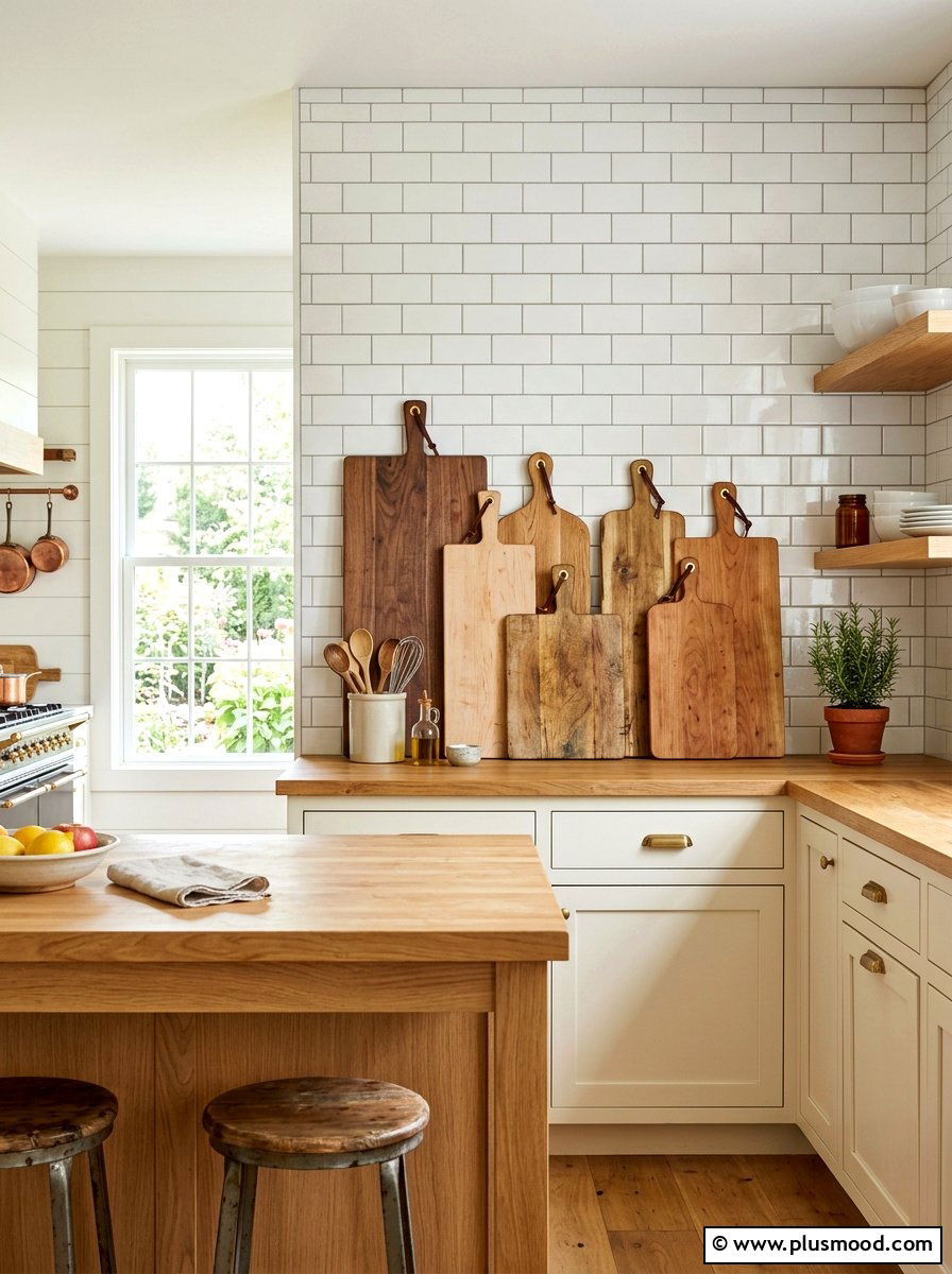 Wooden Cutting Boards - 25 summer farmhouse kitchen decor ideas