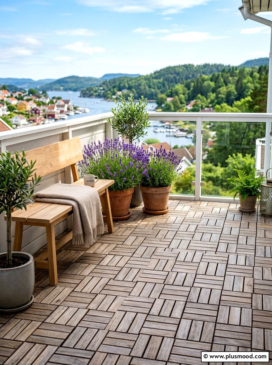 Wooden Deck Tiles - 25 summer balcony ideas