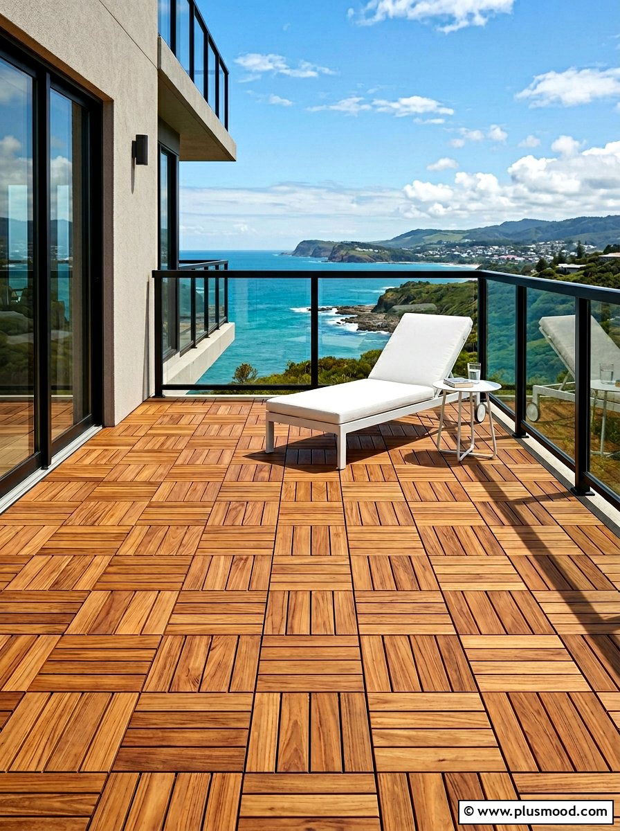 Wooden Decking Tiles - 25 summer tiny balcony ideas