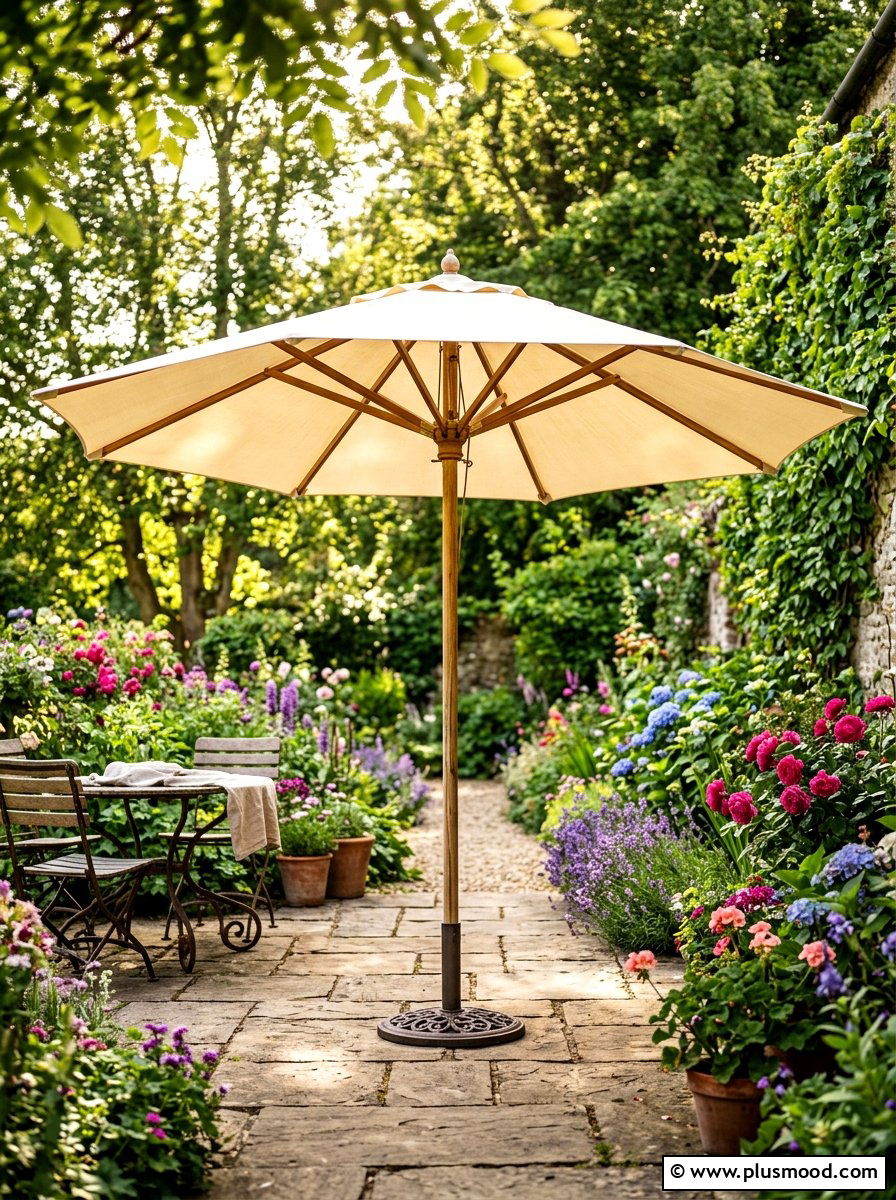 Wooden Frame Umbrella - 25 summer poolside umbrella ideas