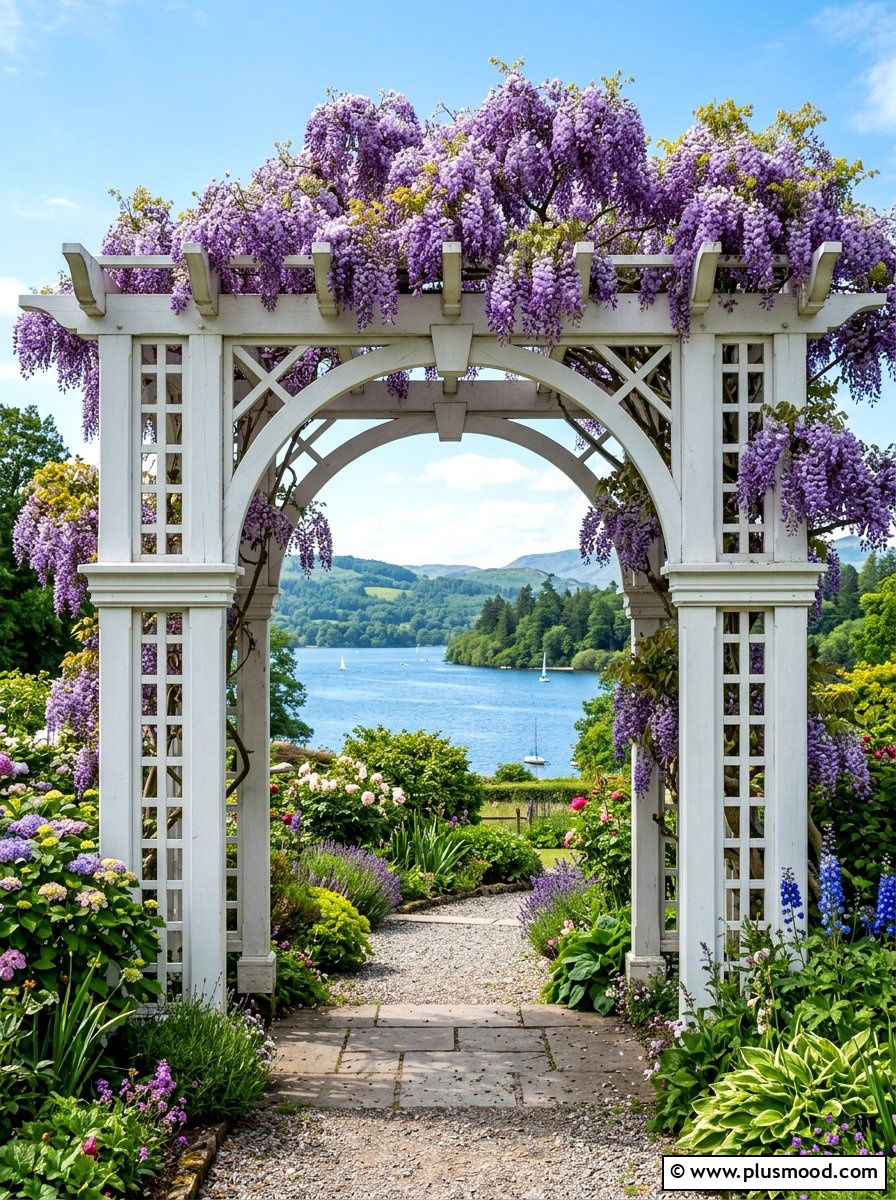 Wooden Garden Arbor - 25 summer cottage landscaping ideas