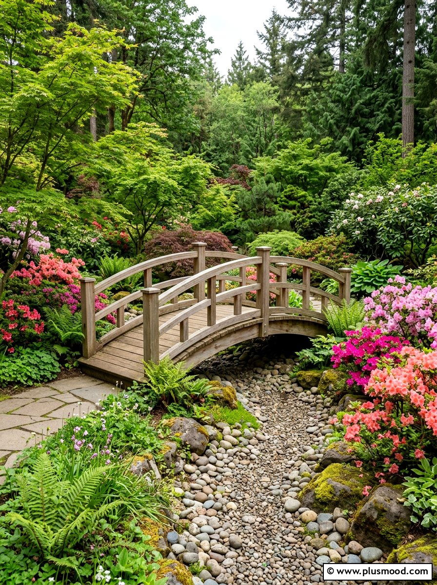 Wooden Garden Bridge - 25 Outdoor Garden Decor Ideas