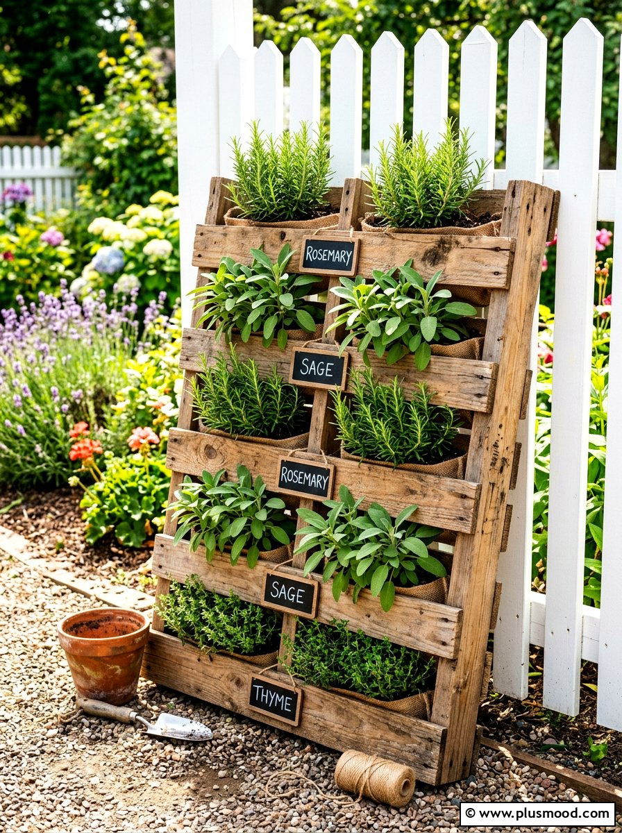 Wooden Pallet Herb Planter - 25 summer herb planter ideas