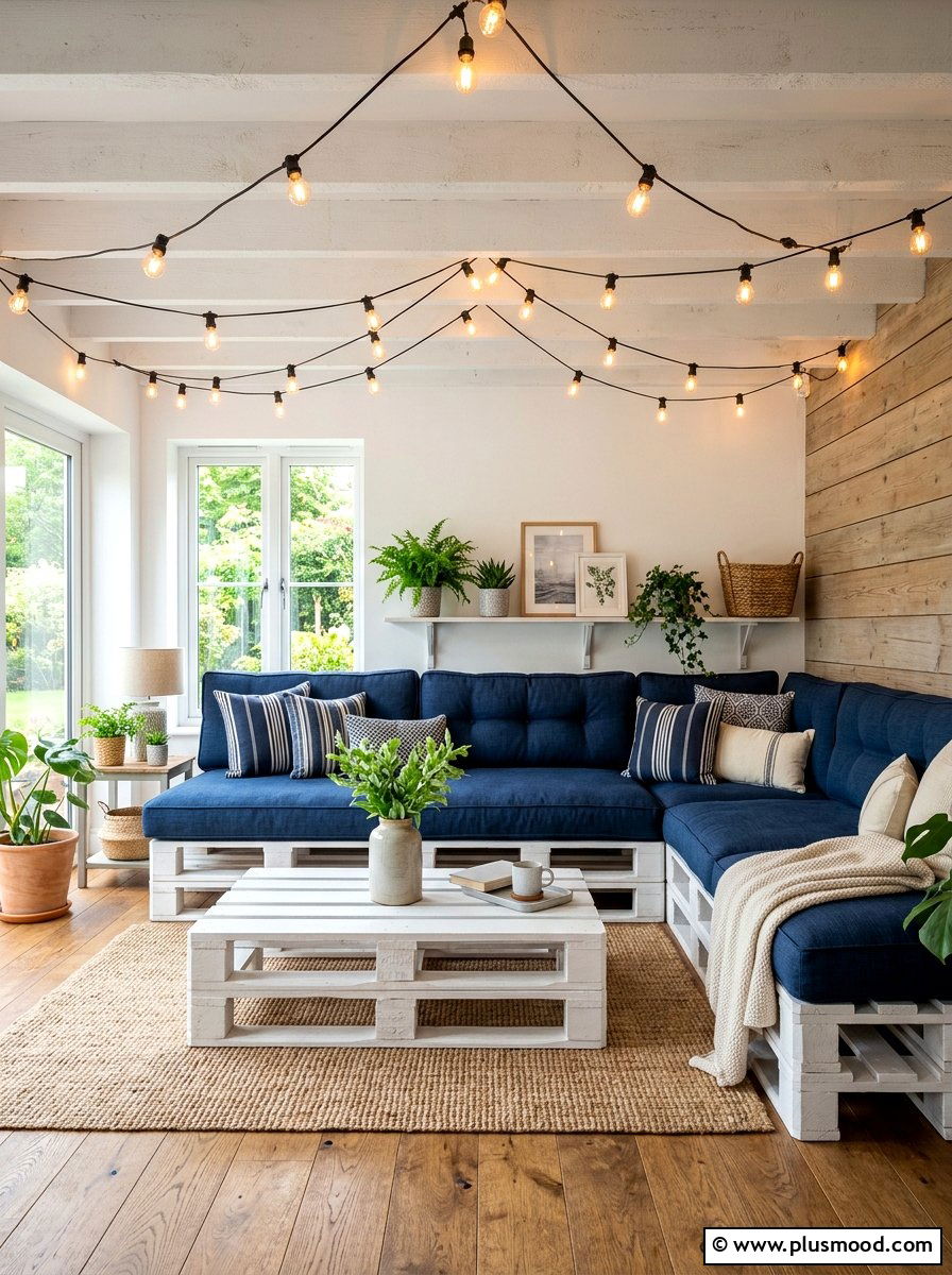 Wooden Pallet Seating - 25 summer cozy balcony ideas