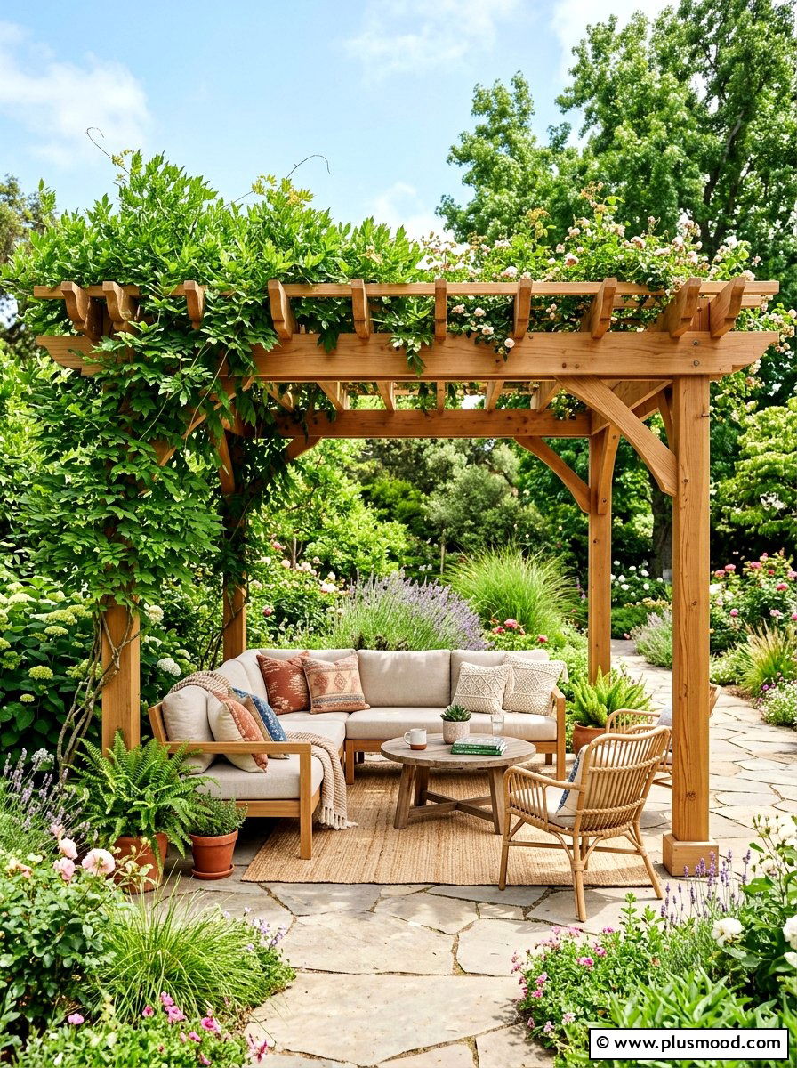 Wooden Pergola - 25 popular summer backyard ideas