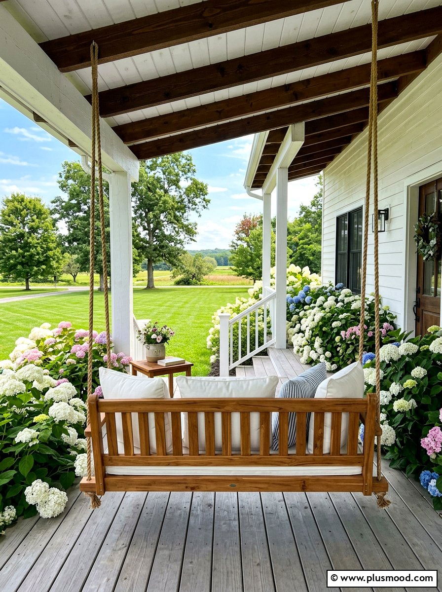 Wooden Porch Swing - 25 summer backyard swing ideas