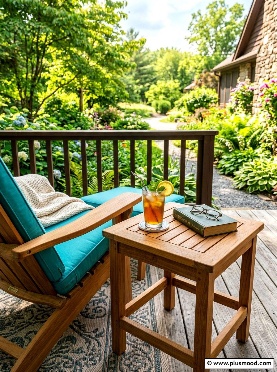 Wooden Side Table - 25 late summer porch decor ideas