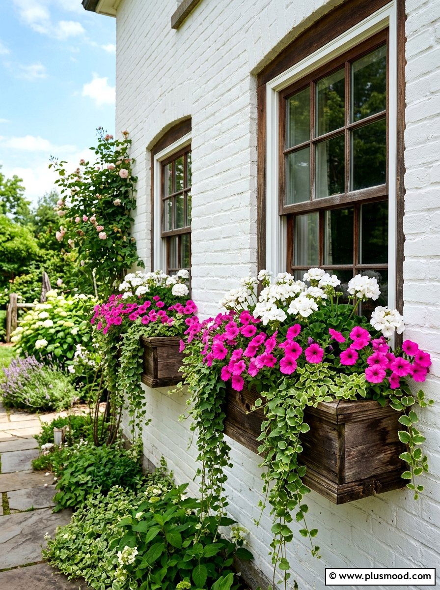 Wooden Window Boxes - 25 summer curb appeal landscaping ideas