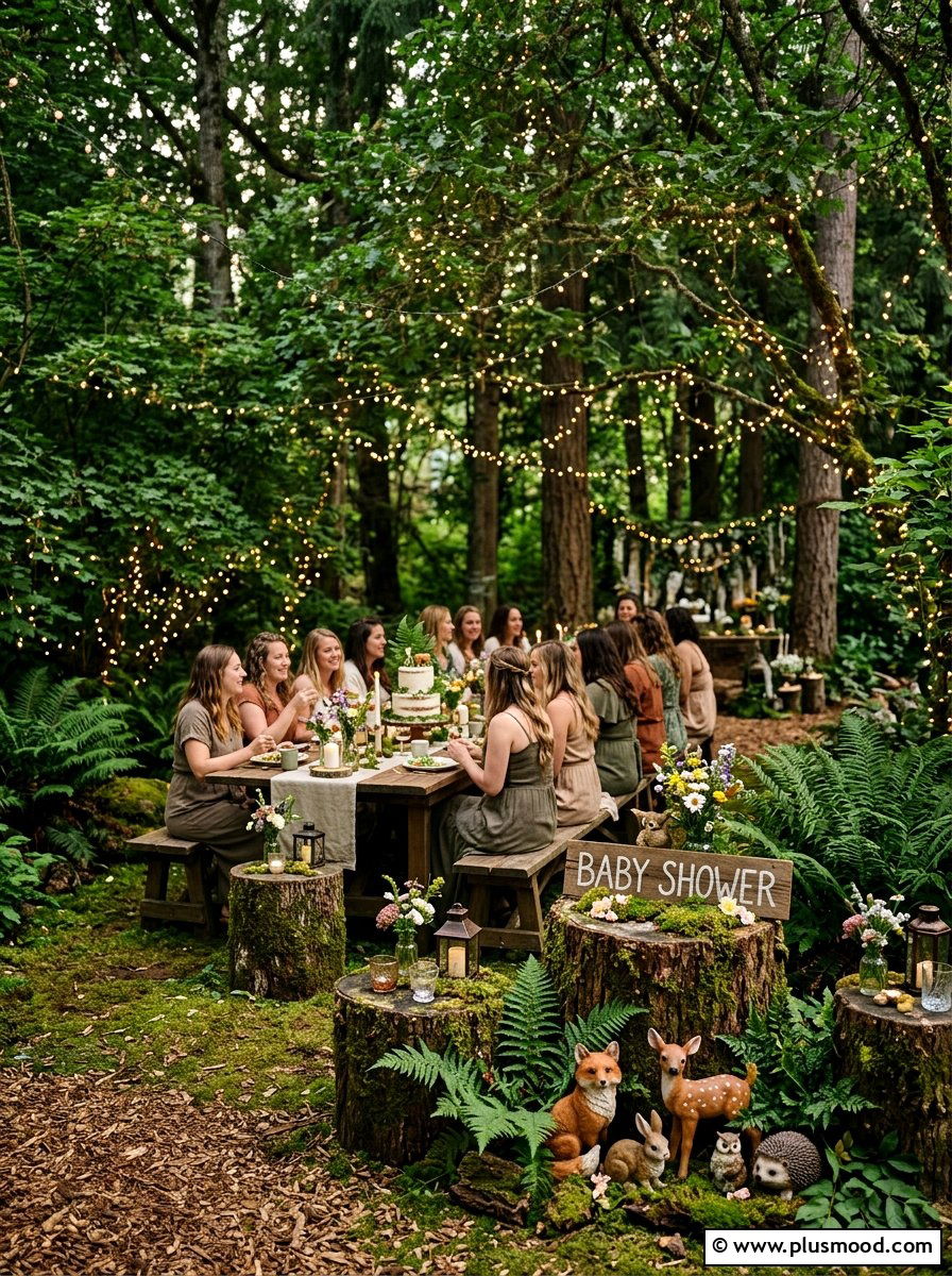 Woodland Forest Baby Shower - 25 summer outdoor baby shower ideas