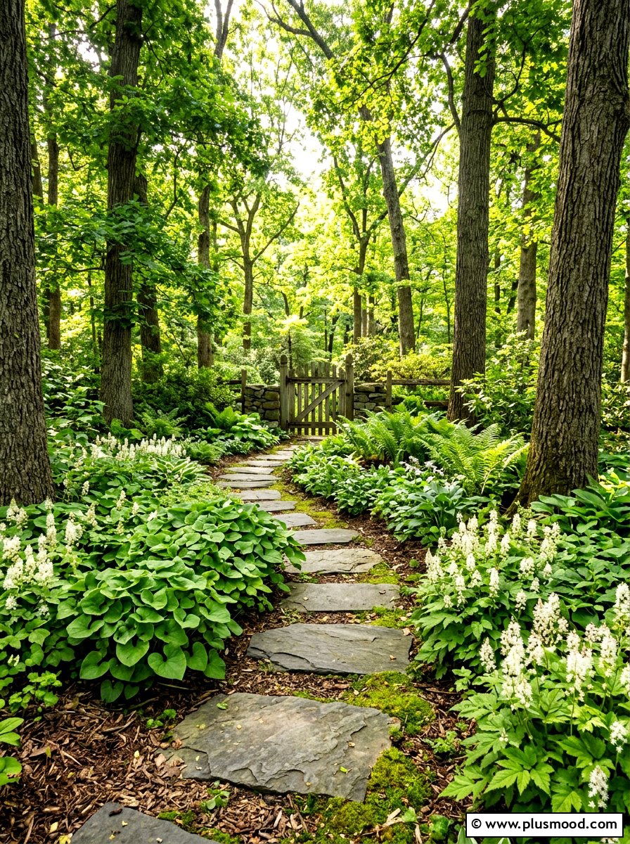 Woodland Garden Path - 25 summer shade garden ideas