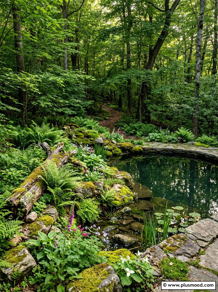 Woodland Garden Style Pool Surround - 25 pool landscaping ideas for shaded backyards